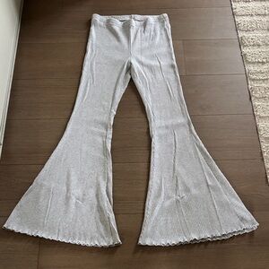 Aerie Light Gray Flare Pants